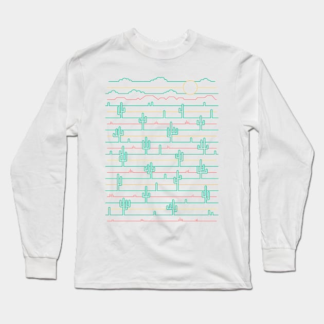 Saguaro Sunrise Long Sleeve T-Shirt by Thepapercrane